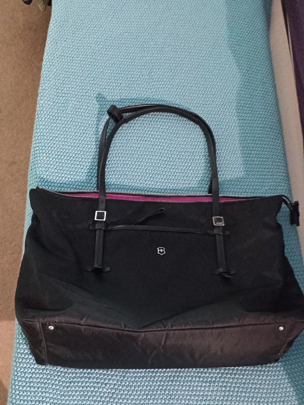 Victorinox Victoria Charisma Black Vinyl & Leather Carry All Tote